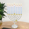 Metal Hanukkah Candleholder Candelabras Table Centerpiece 9 Branch Menorah Candlestick for Fireplace Livingroom Dining Room Home
