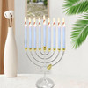 Metal Hanukkah Candleholder Candelabras Table Centerpiece 9 Branch Menorah Candlestick for Fireplace Livingroom Dining Room Home