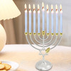 Metal Hanukkah Candleholder Candelabras Table Centerpiece 9 Branch Menorah Candlestick for Fireplace Livingroom Dining Room Home