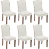 Dining Chairs Set of 6, Fabric Dining Room Chairs, Upholstered Parsons Chairs with Nailhead Trim and Wood Legs