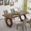 2024 New Farmhouse Dining Table for 4 To 6 People, Wood Rectangular Dining Room Table for Dinner Kitchen Living Room