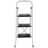 2/3/4 Step Ladder Folding Steel Step Stool Anti-slip 300Lbs Capacity White / Grey