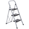 2/3/4 Step Ladder Folding Steel Step Stool Anti-slip 300Lbs Capacity White / Grey
