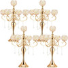 4 Pcs 25.6” 5 Arm Candle Holder Centerpieces Gold Crystal Centerpieces Crystal Candle Holders Dining Table Center Vase Kerzen