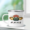 Personalised Name Friends Tv Show Central Perk Mug 11oz Enamel Wholesale Coffee Mugs Tea Cup Gift For Friends Dropshipping
