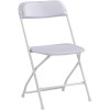 VINGLI 10 Pack White Plastic Folding Chair, Indoor Outdoor Portable Stackable Commercial Seat with Steel Frame 350lb