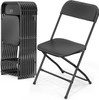 VINGLI 10 Pack White Plastic Folding Chair, Indoor Outdoor Portable Stackable Commercial Seat with Steel Frame 350lb