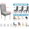 Chair Cover for Dining Room Stretch Jacquard Dining Chair Cover Slipcover Elastic Spandex Kitchen Chair Cover 1/4/6 Pieces