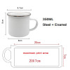 Customized Enamel Mug Print with LOGO Photo and Text, Office Water Cups, Personalize Name, Breakfast Milk Tea Coffee Cup, 350ml