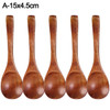 1/10pcs Wooden Tea Spoons Long Hand Wood Soup Scoops Ellipse Ladle Sets Kitchen Spice Honey Coffee Stir Spoons Home Tableware