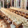 Hotel event banquet wedding banquet gold metal rectangular frame dining table