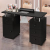 Manicure Table Nail Desk, Nail Table Station w/Electric Dust Collector, Nail Makeup