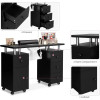 Manicure Table Nail Desk, Nail Table Station w/Electric Dust Collector, Nail Makeup