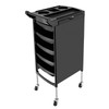 Salon Trolley with Handle and Rolling Wheels 5 Drawers and 2 Hair Dryer Holder Side Tray Salon Trolley with Handle and Rolling Wheels 5 Drawers and 2 Hair Dryer Holder Side Tray