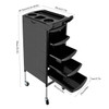 Salon Trolley with Handle and Rolling Wheels 5 Drawers and 2 Hair Dryer Holder Side Tray Salon Trolley with Handle and Rolling Wheels 5 Drawers and 2 Hair Dryer Holder Side Tray