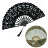 1Pcs Embroidery Chinese Dance Hand Fan Party Wedding Prom Bamboo Hand Folding Lace Fabric Retro Craft Gift Fan Home Decoration