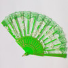 1Pcs Embroidery Chinese Dance Hand Fan Party Wedding Prom Bamboo Hand Folding Lace Fabric Retro Craft Gift Fan Home Decoration