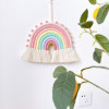 Rainbow Wall Hanging Ornaments 8 Lines Macrame Tapestries Woven Rainbow with Tassels for Nursery Room Home Decorations