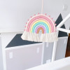 Rainbow Wall Hanging Ornaments 8 Lines Macrame Tapestries Woven Rainbow with Tassels for Nursery Room Home Decorations