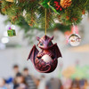 Cute Dragon Christmas Double Print Home Decor Tree Pendants Christmas Tree Pendant Home Decoration Window Hanging Ornament 2024