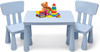 HONEY JOY Kids Table and Chair Set, Plastic Children Activity Table and 2 Chairs for Art Craft, Easy-Clean 3-Piece Toddler