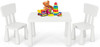 HONEY JOY Kids Table and Chair Set, Plastic Children Activity Table and 2 Chairs for Art Craft, Easy-Clean Tabletop, 3-Piece Tod