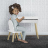 LISM Delta Children Ollie Lift-Top Desk and Chair for Toddlers & Up - Greenguard Gold Certified, Bianca White/Natural kid table