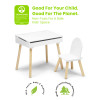 LISM Delta Children Ollie Lift-Top Desk and Chair for Toddlers & Up - Greenguard Gold Certified, Bianca White/Natural kid table
