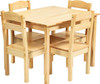 Costzon Kids Table and Chair Set, 5 Piece Wood Activity Table & Chairs for Children Arts, Crafts, Homework, Snack Time