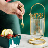 Household Gold Frame Fork Storage Stainless Steel Small Spoon Chopstick Storage Box Dining Table Kitchen Home Decoration