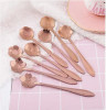 8PCS Flower Teaspoon Set Stainless Steel Ice Cream Dessert Spoon Silver Gold Small Coffee Spoons Milk Stir Tool Dinnerware Sets