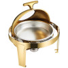 Luxury Large Stainless Steel Chafing Dish Gold 6.5L Big Roll Top Round Catering Chafing Dish Food Warmer