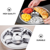 Stainless Steel Round Divided Plate: Divided Dinner Plate 6 Section Compartment Indian Dinner Plates Indian Thali Plate Trays