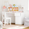 Kids Study Desk with Chair, Kids Desk and Chair Sets with Hutch and Storage Cabinet, Wooden Children Study Table Kids Study Desk with Chair, Kids Desk and Chair Sets with Hutch and Storage Cabinet, Wooden Children Study Table