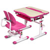 Costway Children Desk Chair Set Adjustable Study Table Drawer Winged Backrest Chair