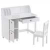 (90 x 45 x 86)cm Spray Paint Student Table and Chair Set Children Study Table Set Study Desk B White (90*46.5*81cm)