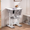 Two Colors Adjustable Students Children Desk and Chairs Set Children Study Table Set Kids Study Desk Kids Study Homework Desk