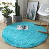 Round Plush Carpet For Living Room Green Shaggy Rug For Sofa Chair Long Hair Floor Mat Bathroom Decoration Kids Rug Fluffy