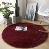 Round Plush Carpet For Living Room Green Shaggy Rug For Sofa Chair Long Hair Floor Mat Bathroom Decoration Kids Rug Fluffy