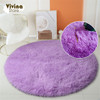 Round Plush Carpet For Living Room Green Shaggy Rug For Sofa Chair Long Hair Floor Mat Bathroom Decoration Kids Rug Fluffy