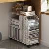 Desktop Bookshelf Organizer Mobile Iron Office Document Shelf Picture Book Desk Side Storage Rack Children Organizer Bookcase
