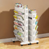 Simple Movable Bookshelf on Wheels Rolling Office Paper Organizer Mobile Book Cart Document Folder File Storage Book Shelf Rack