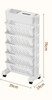 Simple Movable Bookshelf on Wheels Rolling Office Paper Organizer Mobile Book Cart Document Folder File Storage Book Shelf Rack