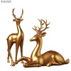 Luxury Golden Elk Figurine Creative Resin Animal Statue Crafts Decor Living Room Bookcase Deer Wine Rack Home Decoration Gifts