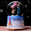 Carousel Crystal Ball Drifting Snow Music Box Glowing Children's Room Cartoon Decoration Crafts