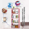 4 Layer Storage Shelf Simple Bookcase Organizers with Steel Tubes Modern Student Floor Bookshelf Sundry Racks Small Garment Clos