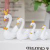 Crown White Swan Black Swan Desktop Bookcase Ornaments Pink Flamingo Resin Cake Decor Girls Favor Birthday Gifts Wedding Decor