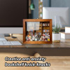 Miniature Bookshelf Anti-Anxiety Tiny Library Ornament Wooden Bookshelf Display Cabinet Stress Reliever Bookcase Desktop Decor