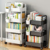 Movable Bookshelf Cart Book Cart Movable Storage Bookcase with Wheels Multi-Functional Movable Storage Book Shelves for Bedroom