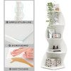 Corner Bookshelf, Modern 5-Tier Wall Corner Bookshelf, Stylish Bookcase Storage Rack for Small Space, Small Corner Shelf